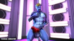 3d animated blow_kiss blue_balls dancer dragon dragon_cock jaren_(foxyrexy) kasdaq male_focus male_only male_solo music naked oiled penis solo_male sound spinning_on_pole stripper stripper_pole swinging_balls swinging_penis tattoo thrusting touching_self video