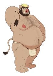 1boy 2022 anthro armpit_hair belly big_belly body_hair bulge clothing furry hi_res humanoid_hands jockstrap male male_only mammal moobs navel nipples overweight overweight_male simple_background solo suid suina sus_(pig) tcw_(artist) underwear white_background wild_boar