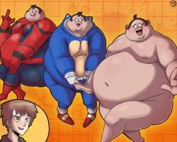 belly big_belly chubby_male cosplay danganronpa fat fat_man gay male male_only naegi_makoto naked obese obese_male overweight overweight_male smooth_skin superchub trashtoonz yamada_hifumi