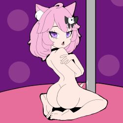 1futa animal_ears artist_request big_ass cat_ears catgirl cum dat_ass feet futa_only futanari hair_ornament handsfree_ejaculation humanoid humanoid_penis indie_virtual_youtuber kemonomimi light-skinned_futanari light_skin looking_at_viewer no_bra no_panties nude nyatasha_nyanners open_mouth pale_skin penis pink_hair pole purple_eyes short_hair small_penis solo source_request stripper_pole tongue_out virtual_youtuber