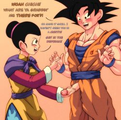 chichi dragon_ball dragon_ball_super dragon_ball_z female male mrmlix penis penis_out son_goku