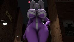 16:9 2021 3d_(artwork) :3 anthro barely_visible_genitalia barely_visible_pussy big_breasts breasts digital_media_(artwork) featureless_breasts female genitals goodra green_eyes hand_on_hip heart hi_res looking_at_viewer looking_down low-angle_view navel nintendo no_nipples pokémon_(species) pokemon pokemon_(species) pokesymbiote pose purple_eyes pussy solo source_filmmaker symbiote video_games widescreen