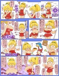 1girls big_breasts blonde_hair breast_expansion breasts capcom chibi cleavage comic cute female female_only huge_breasts kuto_tubuyaki lactation large_breasts manga mega_man mega_man(classic) roll solo solo_female tagme translation_request