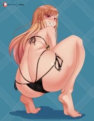 ass asshole big_ass blonde_hair butt dat_ass feet gyaru inviting kitagawa_marin looking_at_viewer naughty_face petite sono_bisque_doll_wa_koi_wo_suru thick_thighs zaina_art99