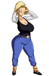 1girls android_18 blonde blonde_female blonde_hair blue_eyes cameltoe cleavage curvy dragon_ball erect_nipples female huge_areolae huge_ass huge_breasts panarandom puffy_nipples short_hair thick_lips voluptuous wide_hips yellow_hair