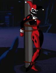 1girls batman:_the_animated_series batman_(series) bondage bound dc dc_comics dcau female gag gagged harley_quinn liganometry tagme