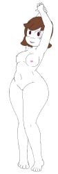 1girls animated barefoot brown_hair chubby completely_nude completely_nude_female female female_only full_body gif happy_like_a_wall happylikeawall mr_lewdologist naked naked_female nude nude_female pink_nipples solo solo_female thick_ass thick_thighs white_background white_body