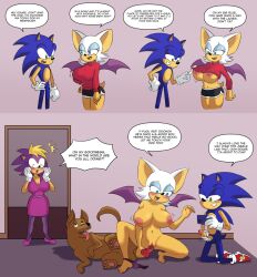 anthro anthro_on_feral bernadette_hedgehog female female_on_feral feral group humanoid interspecies male male/female rouge_the_bat sega sonic_(series) sonic_the_hedgehog sonic_the_hedgehog_(series) trio unknown_artist zoophilia