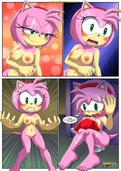 5_toes amy_rose barefoot bbmbbf blush breasts comic comic_page cum cum_on_breasts cum_on_face cum_on_legs feet female female_only humanoid_feet mobius_unleashed nude palcomix pussy sega soles sonic_(series) sonic_the_hedgehog_(series) the_mayhem_of_the_kinky_virus_2_(comic) toes