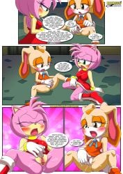 2girls age_difference amy_rose anus ass bbmbbf blush bottomless clitoral_stimulation comic comic_page cream_the_rabbit cum female female_only fingering_self masturbation mobius_unleashed multiple_girls no_panties palcomix pussy rubbing_clitoris rubbing_pussy sega sex_education simultaneous_orgasms sonic_(series) sonic_the_hedgehog_(series) spread_legs the_mayhem_of_the_kinky_virus_2_(comic) wet_pussy