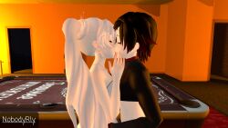 2girls 3d female female_only kissing multiple_girls nobodyrly_(artist) ruby_rose rwby sfm weiss_schnee yuri