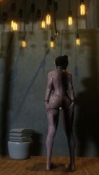 3d bathroom bethesda_softworks big_ass big_breasts nude pussy_peek shadow skyarsenic skyrim the_elder_scrolls