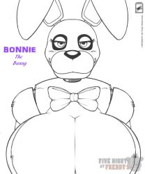 2015 artist_signature bare_shoulders bonnie_(fnaf) bowtie breasts bunny bunny_ears bunny_girl bust busty female female_only five_nights_at_freddy's fnaf furry huge_breasts looking_at_viewer naked no_color no_nipples no_visible_genitalia nude nude_female robot rule_63 snout uncolored walter_sache watermark white_background