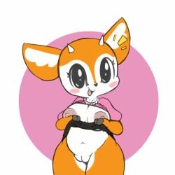 1girls aggressive_retsuko aggretsuko antelope breasts clothing female female_only flashing fur furry furry_only horns pussy sanrio slightly_chubby smooth_skin solo solo_female thick_thighs tsunoda tsunoda_(aggretsuko) vono wide_hips