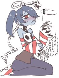 blush clothed_female disembodied_penis leviathan_(skullgirls) penis skullgirls squigly sumiyao_(amam)