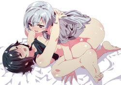 1futa 1girls black_hair bottomless breasts censored clothed clothing duo female futa_on_female futanari hahahawo heart heart_censor human intersex light-skinned_female light-skinned_futa light_skin long_hair mostly_nude on_back penetration pussy ruby_rose rwby sex short_hair vaginal_penetration vaginal_sex weiss_schnee white_hair