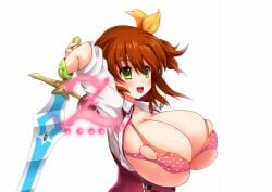 1girls 2019 aina_akemiya big_breasts breast_expansion huge_breasts omega_labyrinth shadoued solo solo_female tagme torn_clothes wardrobe_malfunction