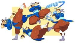 1girls absurd_res ass big_ass big_breasts boots breasts brown_eyes brown_hair bubble_ass bubble_butt capcom china_dress chinese_clothes chun-li dat_ass double_bun earrings fighter fighting_pose high_resolution highres huge_ass pantyhose sssonic2 street_fighter thick_ass thick_legs thick_thighs thighhighs thighs tight_clothing white_background