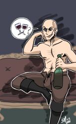 abs bald elden_ring fromsoftware inviting_to_sex male male_only patches_(fromsoftware) s3rnielsen topless unzipped unzipped_pants