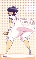 1girls ass_focus ass_shake black_hair bottom_heavy bubble_butt dancing edit fat_ass_teen gorillaz hi_res huge huge_ass human noodle_(dare) noodle_(gorillaz) pale_skin smiling teenage_girl teenager thick_thighs twerking weirdisfun