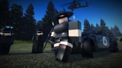 3d artist_request black_hair eyes_covered female female_focus gun roblox robloxian site-90 source_request submachine_gun tagme
