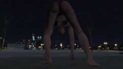 1girls 3d bent_over bikini_bottom female female_only grand_theft_auto grand_theft_auto_online grand_theft_auto_v gta_online_female_character solo topless_female