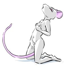 2017 albino anthro breast_squeeze breasts female finger_fuck fingering fingering_self fur holding_breast kneeling mammal masturbation mouse murid murine nude pink_eyes rodent solo toxoglossa vaginal_masturbation vaginal_penetration white_body white_fur