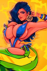 1girls armpits bare_shoulders big_breasts brazilian brazilian_female breasts capcom cleavage clothed clothes clothing dark-skinned_female erect_nipples eyebrows eyelashes female female_only hips huge_breasts human human_only humanoid large_breasts latina laura_matsuda redbone solo solo_female street_fighter street_fighter_v theartofmathew thick thick_thighs thighs wide_hips