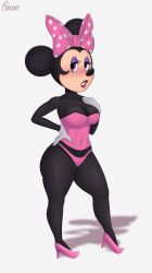 1girls alternate_body_type alternate_breast_size anthro big_breasts black_fur disney eyelashes furry furry_only humanoid mammal mammal_humanoid minnie_mouse mouse mouse_humanoid rocner standing thick_thighs