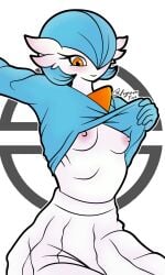 clothed clothing female gardevoir hi_res humanoid irgramfox mammal nintendo nude pokémon_(species) pokemon pokemon_(species) shiny_pokemon smile solo video_games