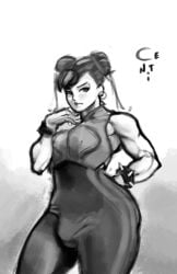 1futa breasts bulge capcom centipedemc chun-li clothed clothing erection erection_under_clothes fully_clothed futa_only futanari human light-skinned_futanari light_skin penis solo standing street_fighter street_fighter_alpha tagme tenting thick_thighs wide_hips