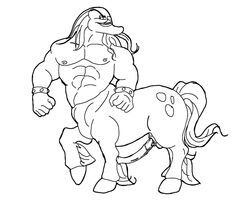 1boy animal_genitalia_on_humanoid centaur disney greek_mythology hercules_(disney) horsecock_on_humanoid male male_only monochrome nessus penis solo tagme taur