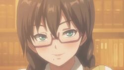 1boy 1girls ahe_gao animated ass_grab big_breasts bouncing_breasts breasts brown_hair censored cowgirl_position cum cum_in_pussy cum_inside dialogue ejaculation english english_subtitles english_text female freckles freckles_on_face glasses green_eyes hair_over_eyes japanese_dialogue japanese_voice_acting kanojo_wa_dare_to_demo_sex_suru kissing large_breasts large_penis longer_than_2_minutes longer_than_30_seconds longer_than_one_minute male missionary missionary_position mp4 naked nipples nude on_back penis plump pussy sakurai_erika school_uniform sex sound subtitled t-rex_(animation_studio) text twin_braids vaginal_penetration video voice_acted x-ray