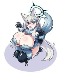 2023 big_breasts blue_archive cleavage h_earth huge_breasts shiroko_(blue_archive) shiroko_(terror)_(blue_archive) silver_hair tagme wolf_girl