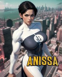 1girls ai ai_generated alien alien_girl anissa breasts clothes female female_only fit fit_female invincible invincible_(comics) large_breasts muscular muscular_female nerdddemon short_hair solo viltrumite