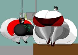 2girls big_ass big_breasts breasts bubble_butt female furry huge_ass huge_breasts thick_thighs user3345 wide_hips