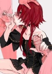 crimson_(ragna_crimson) femboy gay male_only ragna_crimson red_hair sucking yaoi