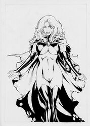 1girls 2010 alex_oliver black_and_white female female_only goblin_queen_(x-men) human human_only light-skinned_female light_skin madelyne_pryor marvel x-men