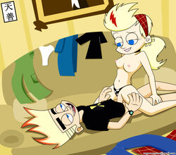 1boy 1boy1girl 1girls blonde_hair breasts cartoon_network female johnny_test johnny_test_(series) male male/female panties_aside panty sex sissy_blakely straight tenzen vaginal_penetration vaginal_sex