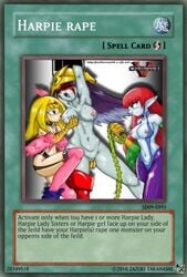 2010 3girls duel_monster elemental_hero_burstinatrix femdom forced_yuri harpie_girl harpie_lady multiple_girls tagme yu-gi-oh! yuri