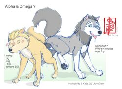 1boy 1girls alpha_and_omega canon_couple female feral feral_on_feral humphrey kate_(alpha_and_omega) male wolf