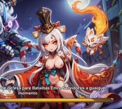 ai_generated fox kitsune large_breasts pussy summoners_war tomoe_(summoners_war)