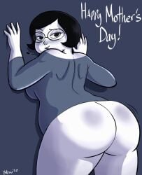 1girls anya's_ghost ass bbw big_ass big_breasts black_hair bottomless glasses milf mother's_day mrs._borzakovskaya short_hair stewsspicyblog tagme