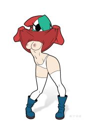 1girls alternate_version_available animated areolae breasts clothing dance female female_only flashing gif green_hair hair_over_one_eye kyde light-skinned_female light_skin mario_(series) mask nintendo nipples panties shameless shy_gal shy_gal_red solo solo_female tagme