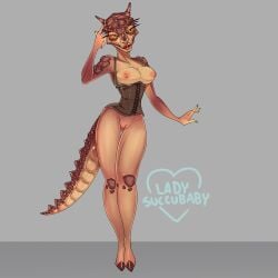 2d argonian argonian_female argonian_maid argonian_slave artist_request bethesda_softworks corset ladysucubaby large_breasts maid skyrim solo solo_female standing the_elder_scrolls