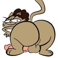 1boy anthro artist_self-insert ass balls big_butt big_penis felid genitals hi_res kaseyla89864725 kc_(kaseyla89864725) looking_back male mammal penis solo source_request thick_thighs