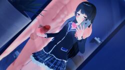 1boy 1girls handjob nijisanji selfie tagme tsukino_mito virtual_youtuber wataamage