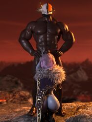 1boy 1girls 3d 3d_(artwork) 3dx awoken blowjob bungie dark-skinned_male dark_skin destiny_(game) destiny_2 interracial lord_shaxx mara_sov taidoro