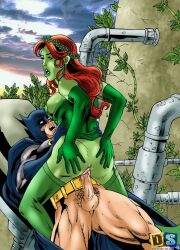 2d batman batman_(series) dc_comics drawn-sex.com fabio female green-skinned_female green_skin male pamela_isley penis penis_in_pussy poison_ivy pussy sex