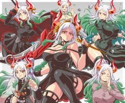 1girls big_breasts blue_hair boruto:_naruto_next_generations breasts brown_eyes cleavage clothed clothing company_connection cosplay crossover crossover_cosplay curvy demon demon_slayer ear_piercing earrings female female_focus female_only fubuki_(one-punch_man)_(cosplay) fushiguro_tsumiki gradient_hair green_hair hanazawa_kana hayami_saori hi_res high_resolution highres hoop_earrings horn horned_humanoid horns human humanoid jujutsu_kaisen kimetsu_no_yaiba kochou_shinobu_(cosplay) large_breast large_breasts lewdamone light-skinned_female light_skin long_hair multicolored_hair naruto one-punch_man one_piece oni oni_horns pantyhose revealing_clothes ruby_rose ruby_rose_(cosplay) rwby shounen_jump shueisha simple_background solo spy_x_family stockings thorn_princess two_tone_hair uzumaki_himawari_(cosplay) voice_actor_connection weekly_shonen_jump white_hair wide_hips yamato_(one_piece) yokai yor_briar yor_briar_(cosplay) yor_forger